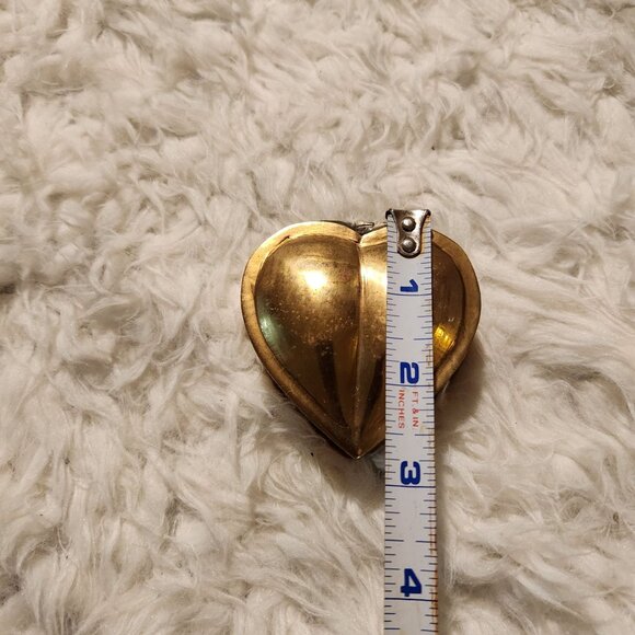 Vintage Heart-Shaped Brass Trinket Box MCM Cottage Fairy Boho - Picture 2 of 8